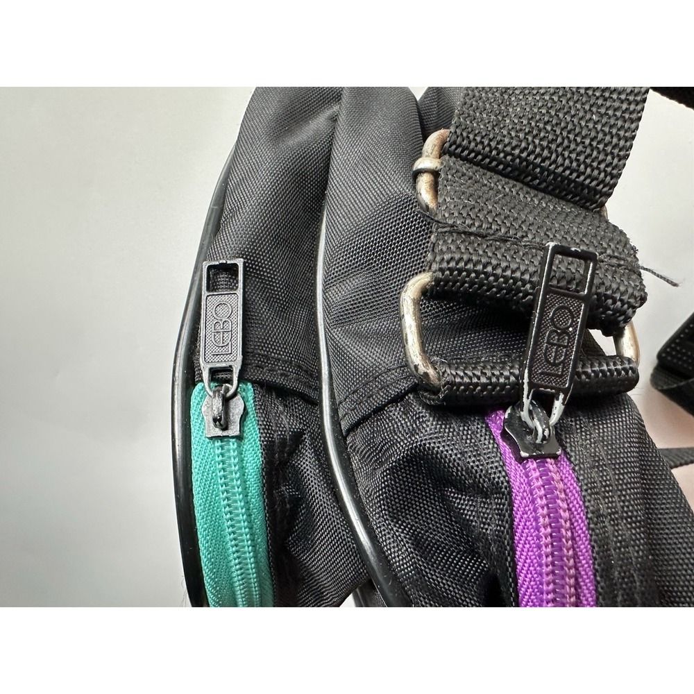 Lebo Voyager Vintage Padded Camera Bag Shoulder Bag Black Purple Teal READ - Picture 8 of 9